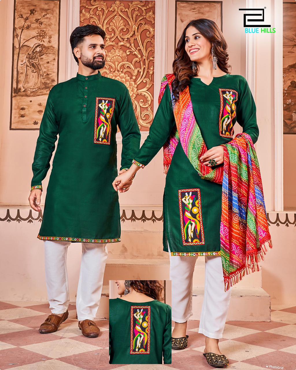 Blue Hills Navratri Twinning Couple Wear Readymade Suits Catalog